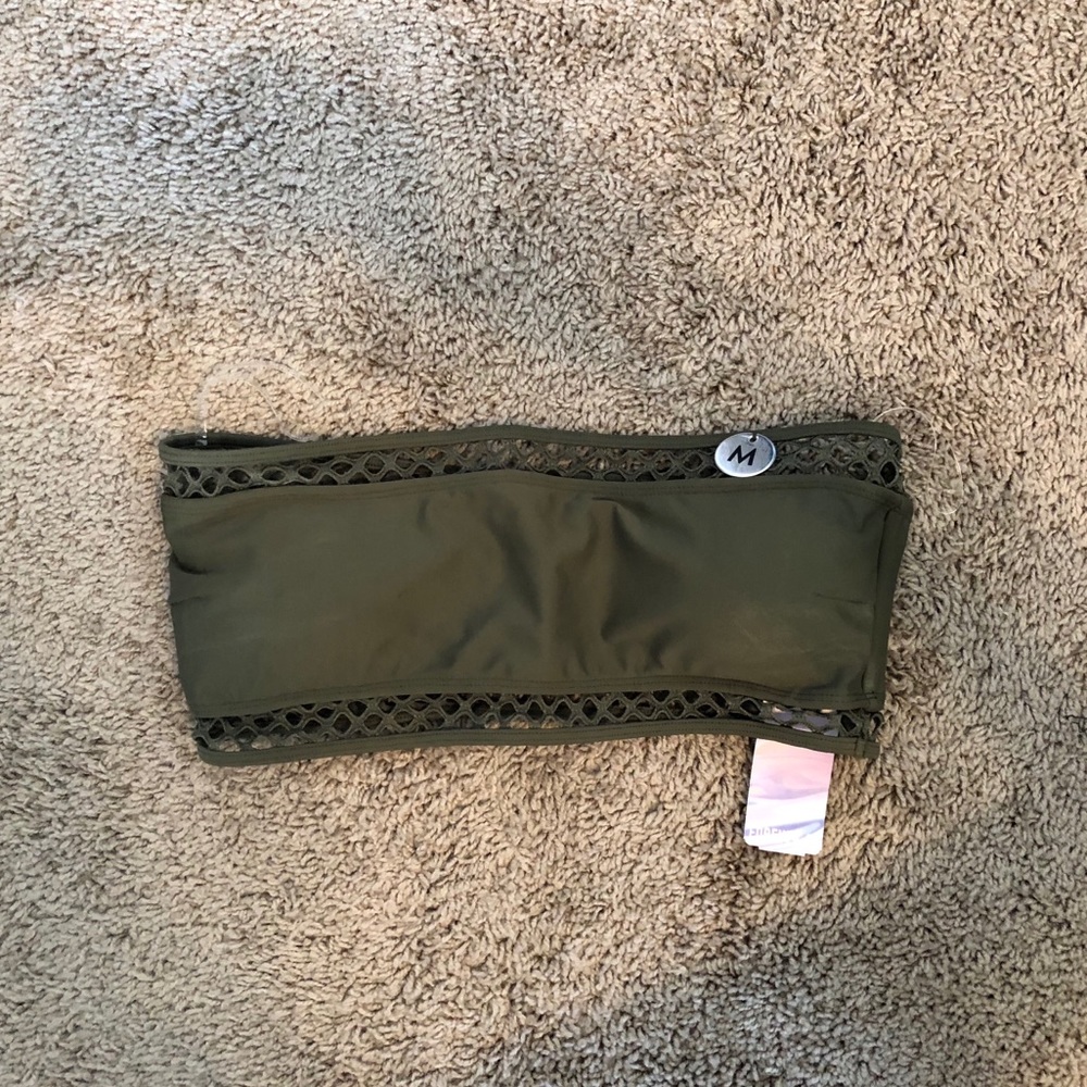 Olive bandeau bikini top
